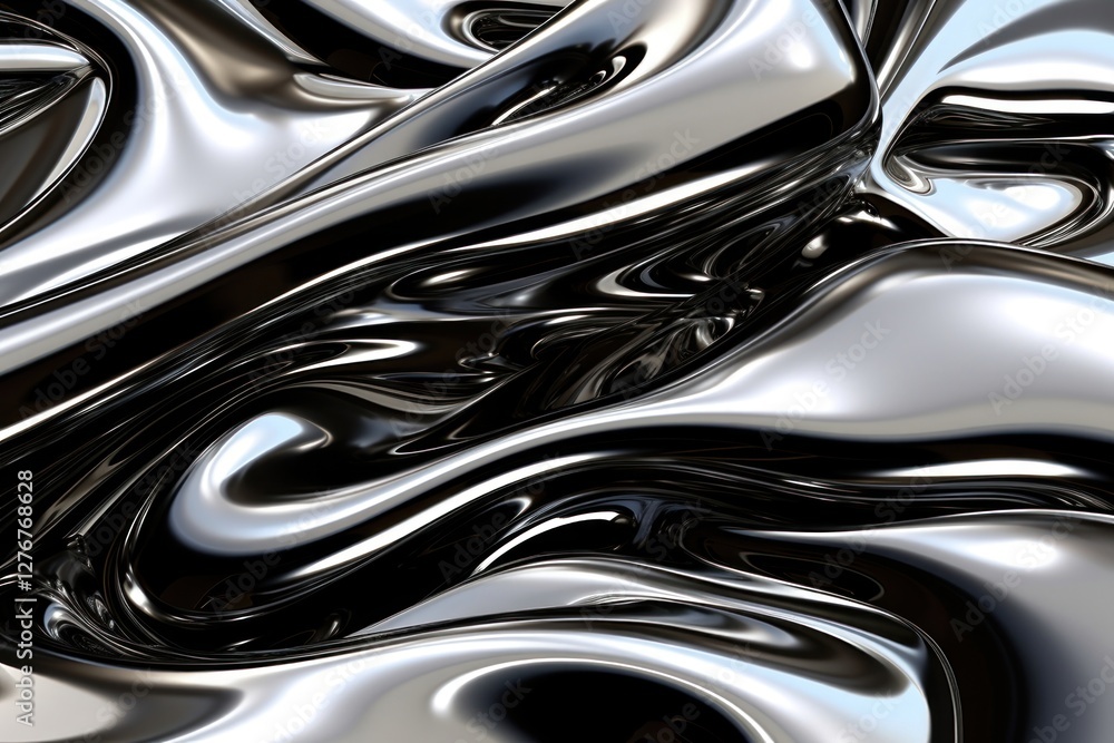 Fototapeta premium Liquid backgrounds silver chrome.