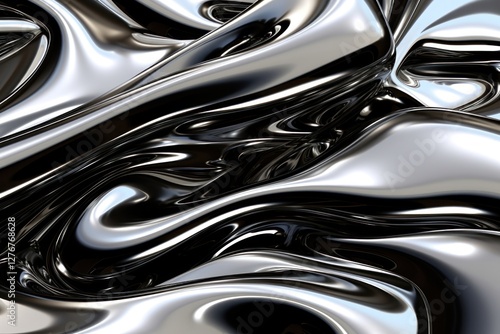 Wallpaper Mural Liquid backgrounds silver chrome. Torontodigital.ca