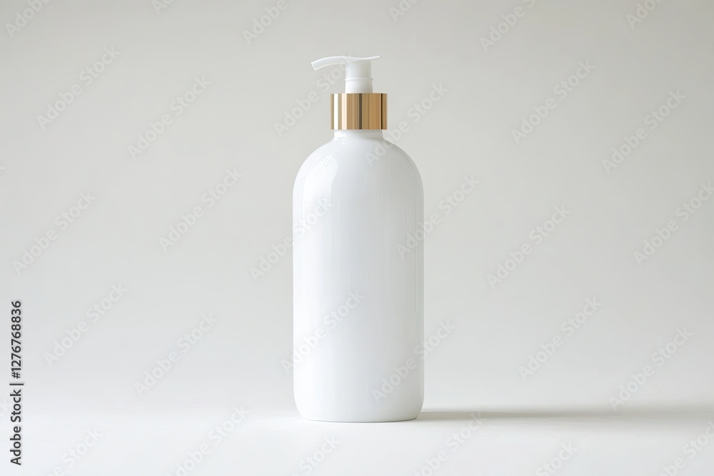 clean mockup of empty lotion bottle with pump elegantly displayed on plain white background clean mockup of empty lotion bottle with pump elegantly displayed on plain white background