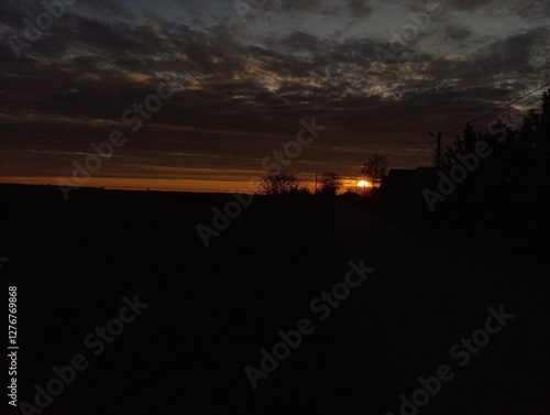 sunset over the city