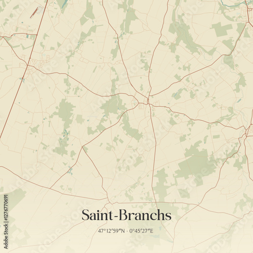 Vintage map of Saint-Branchs, France.