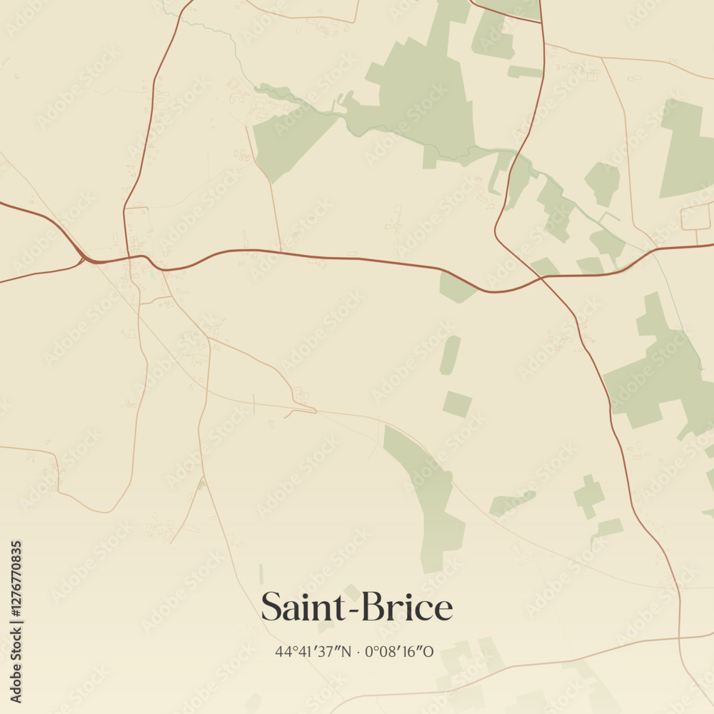 Obraz premium Vintage map of Saint-Brice, France.