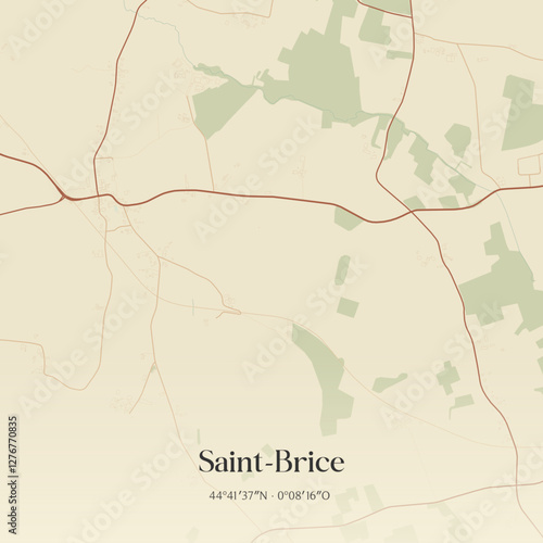 Vintage map of Saint-Brice, France.