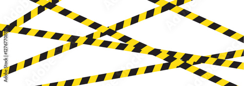 Warning tape with yellow and black diagonal stripes. design eps 10
