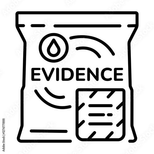 Evidence bag icon in linear style 