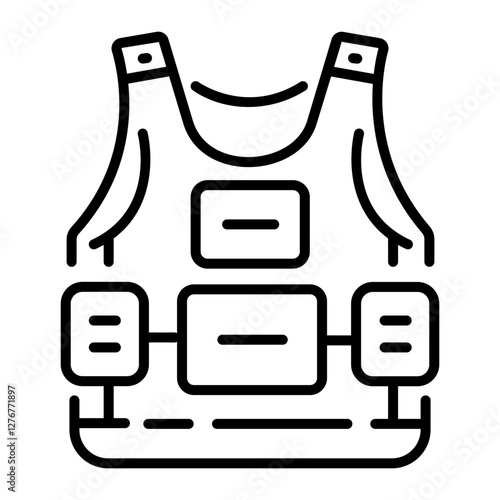 A line style icon of bulletproof vest 
