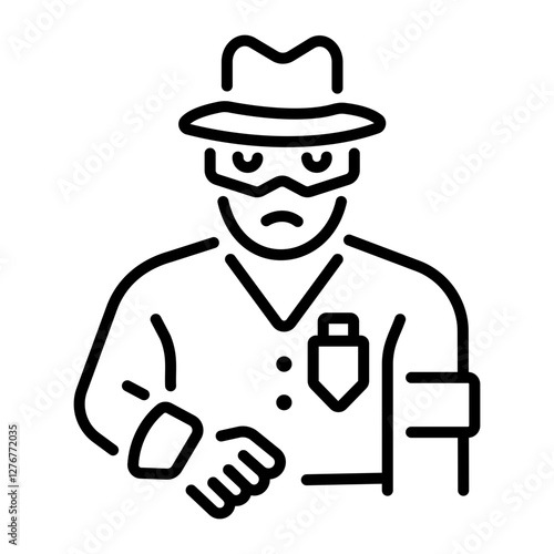 Criminal character icon in line style 