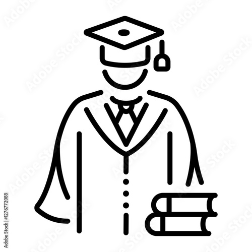 A line style icon of lawyer gown 