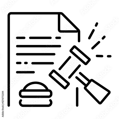 A line style icon of court ruling 