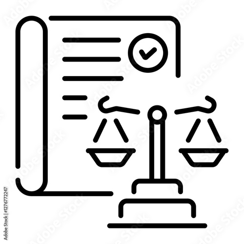 Court decision icon in linear style 