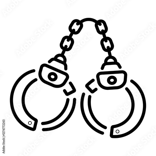 Handcuffs icon in linear style 