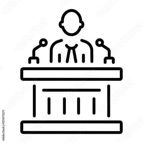 A line style icon of courtroom podium 
