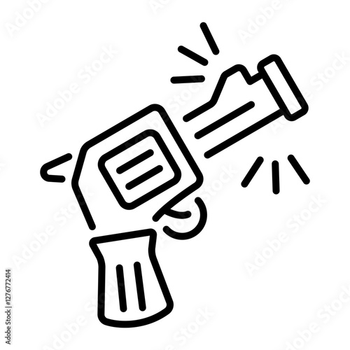 A line style icon of murder gun 