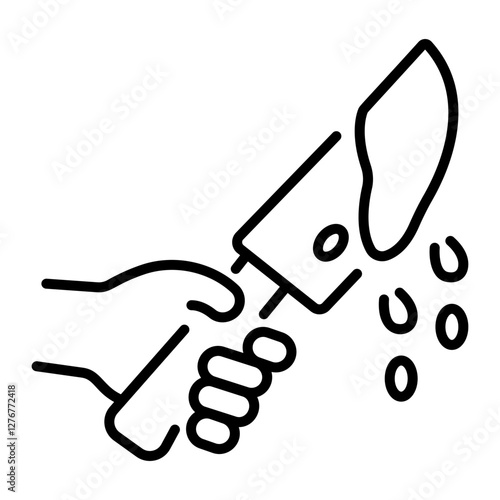 Murder knife icon in linear style 