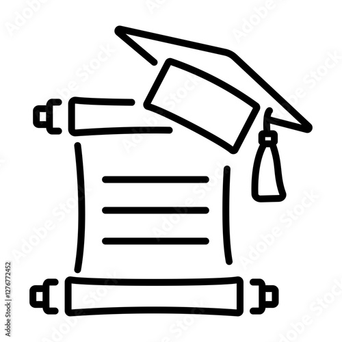 Law degree icon in linear style 