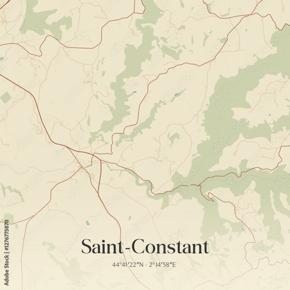 Obraz premium Vintage map of Saint-Constant, France.