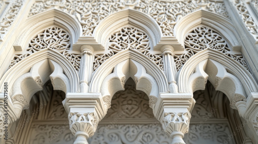 Intricate Architectural Detail of a Decorative White Wall Design Intricate Architectural Detail of a Decorative White Wall Design