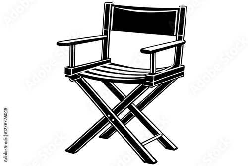 Director’s Chair Silhouette Vector – Perfect for Film & Media Projects