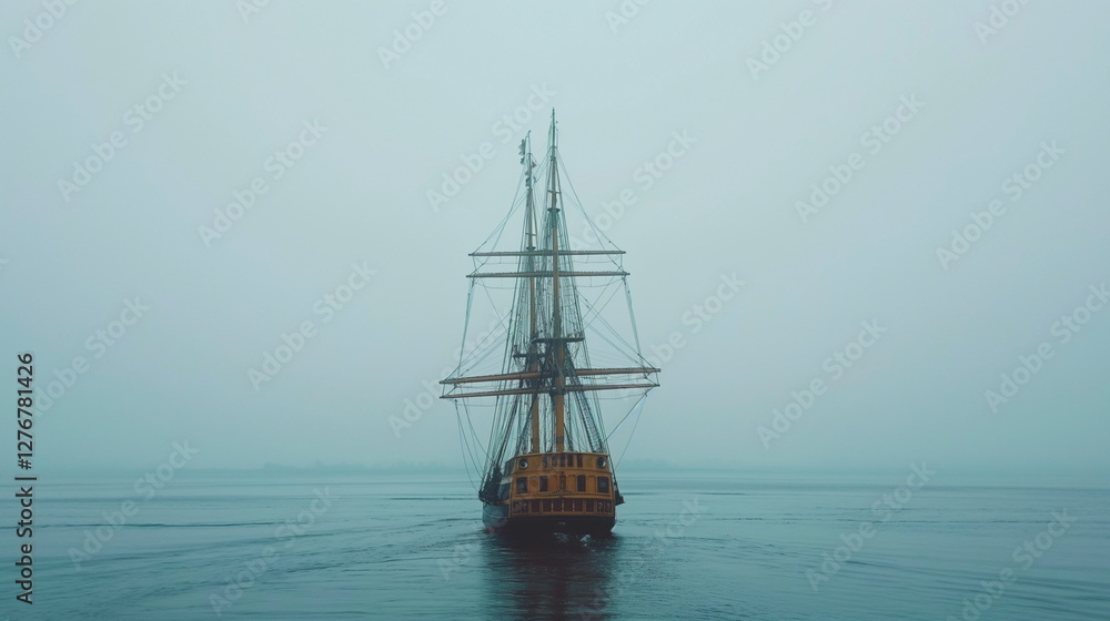 A gigantic three-masted schooner with dozens of sa_002 A gigantic three-masted schooner with dozens of sa_002
