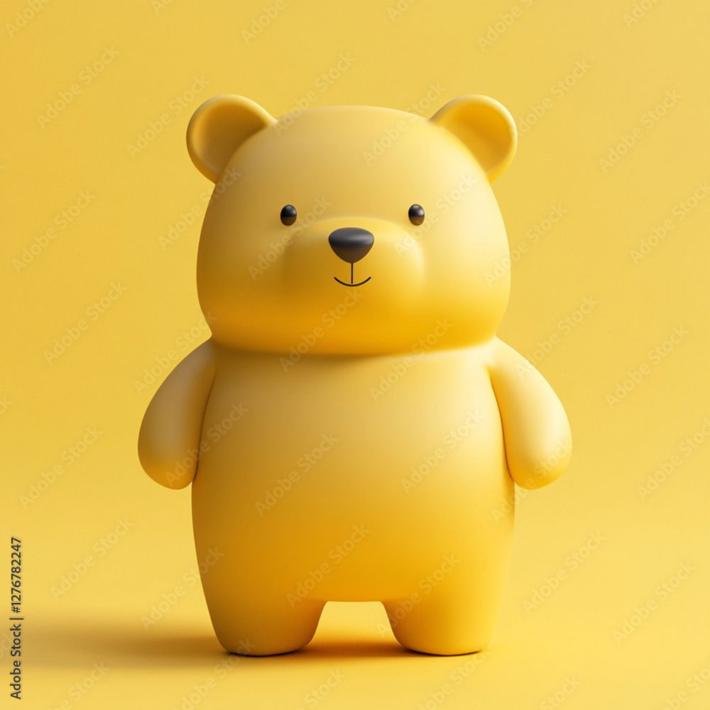 Obraz premium Cute 3D Yellow Bear