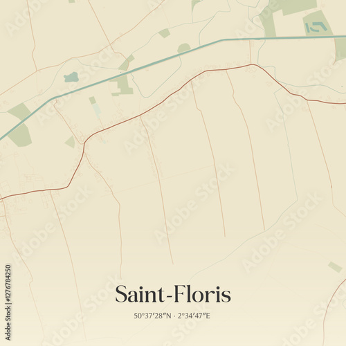 Vintage map of Saint-Floris, France.