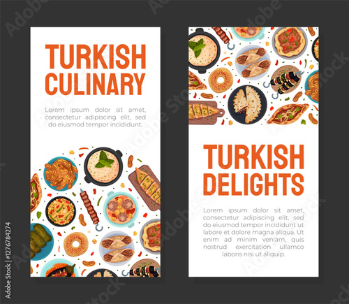 Turkish Food and Dish Banner Design Vector Template