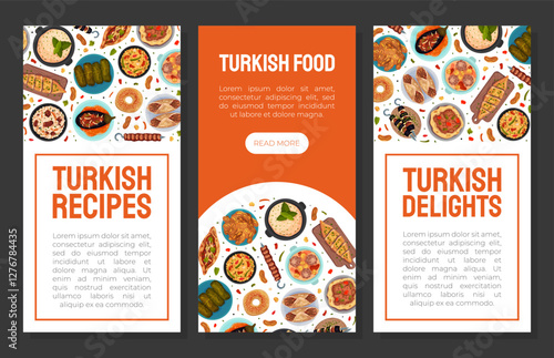 Turkish Food and Dish Banner Design Vector Template