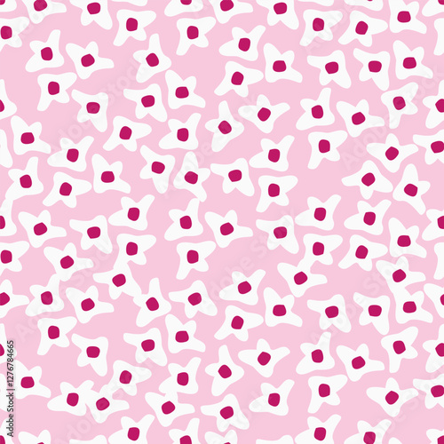 Floral pattern. Pretty flowers on color background. Printing with small white flowers. Ditsy print. Seamless vector texture. Spring bouquet.