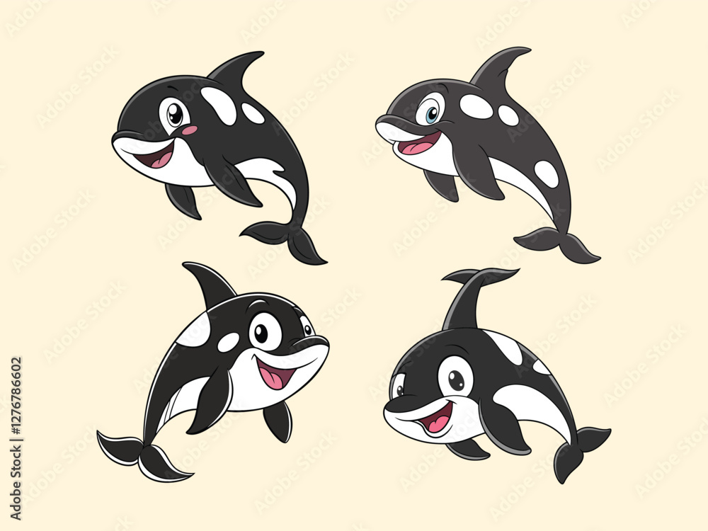 Obraz premium A black dolphin vector illustration features a sleek, streamlined design of the dolphin in solid black, emphasizing its graceful form and fluid motion with bold, clean lines.