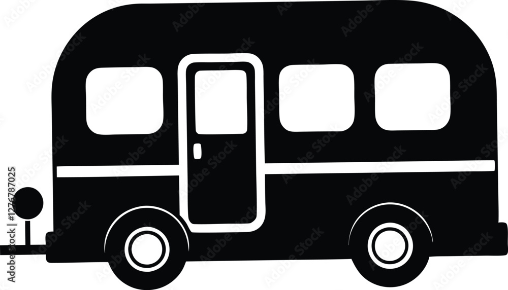Trailer Caravan silhouette,Camper Trailer, Camper Van, Trailer Caravan silhouette,Camper Trailer, Camper Van,