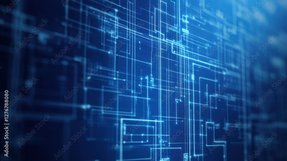 Digital technology background with blue lines and circuits Digital technology background with blue lines and circuits