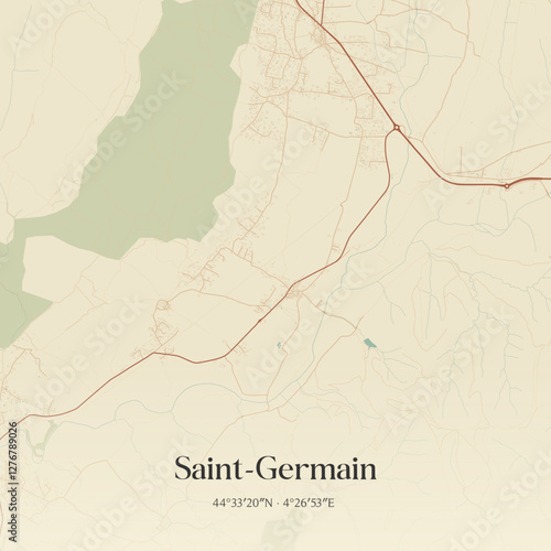 Vintage map of Saint-Germain, France.
