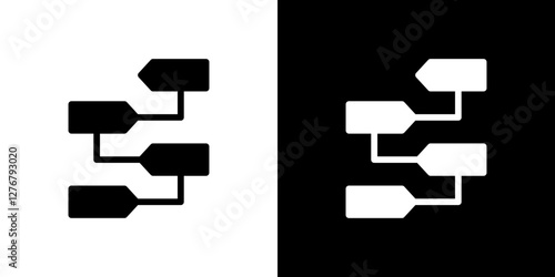 Guidelines icon set. vector illustrations in black and white flat solid style