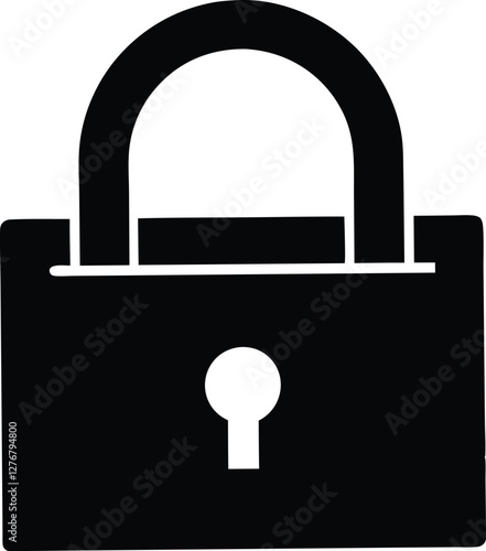 Padlock  silhouette, lock silhouette vector, key clipart