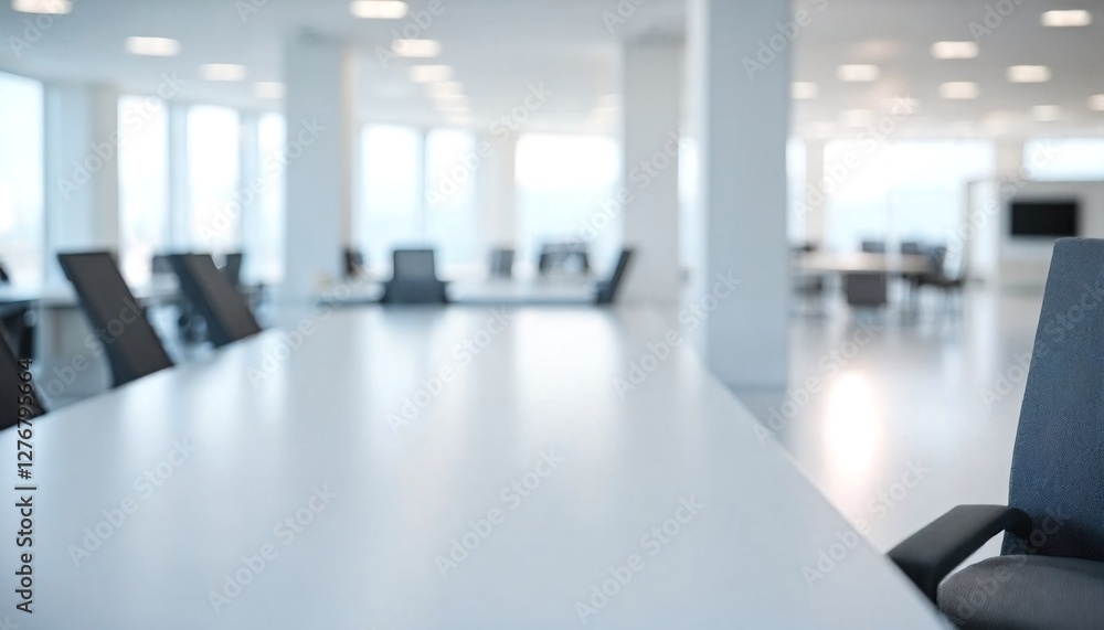 Empty office space with chairs and tables in background. Empty office space with chairs and tables in background.