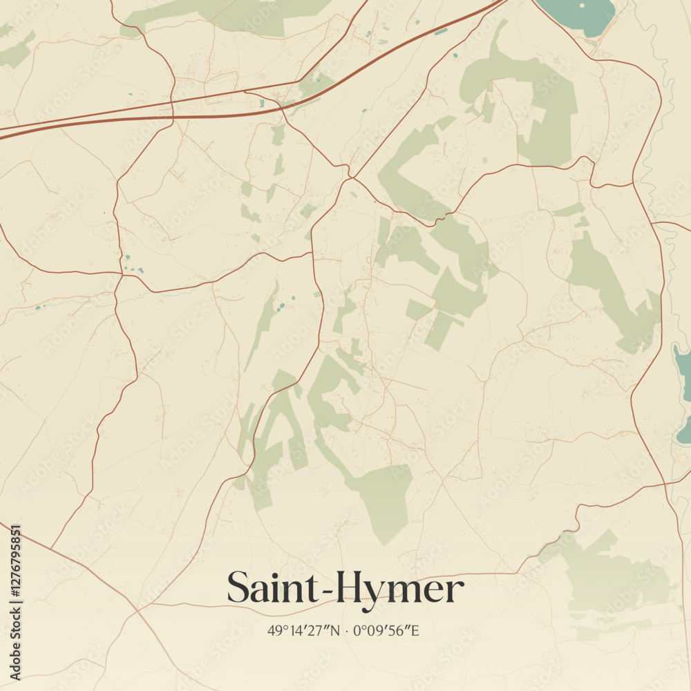 Obraz premium Vintage map of Saint-Hymer, France.
