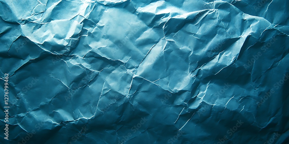 Obraz premium Textured Crumpled Blue Paper Background