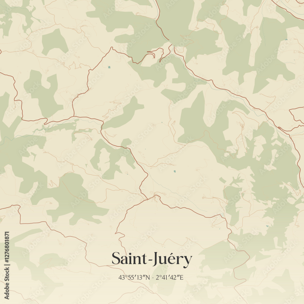 Obraz premium Vintage map of Saint-Juéry, France.