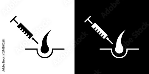 Platelet rich plasma icon set. vector illustrations in black and white flat solid style