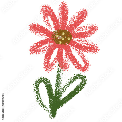 Bring vibrant charm to your designs with our hand-drawn garden flower icon in crayon style—playful, colorful, and uniquely artistic.