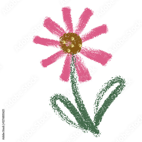 Bring vibrant charm to your designs with our hand-drawn garden flower icon in crayon style—playful, colorful, and uniquely artistic.