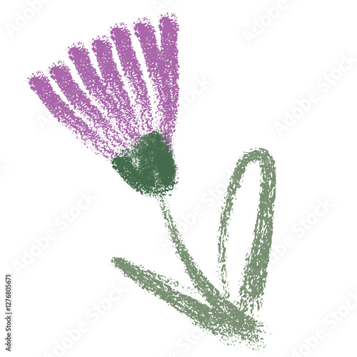 Bring vibrant charm to your designs with our hand-drawn garden flower icon in crayon style—playful, colorful, and uniquely artistic.