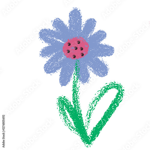 Bring vibrant charm to your designs with our hand-drawn garden flower icon in crayon style—playful, colorful, and uniquely artistic.