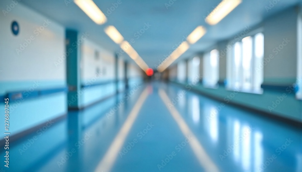 Fototapeta premium a blurry photo of an empty hallway.