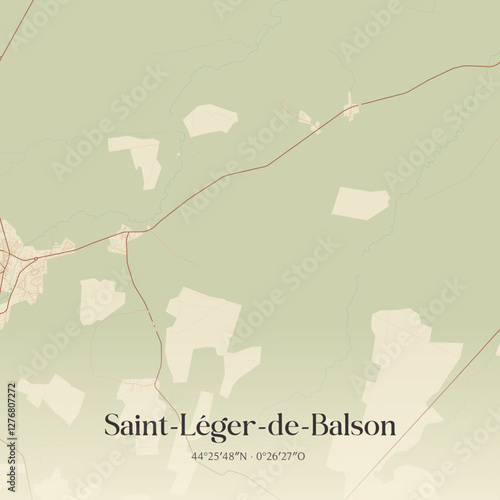 Vintage map of Saint-Léger-de-Balson, France.