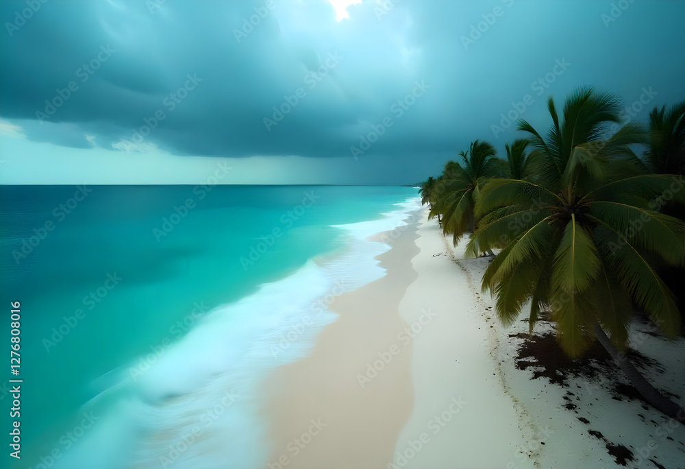 Obraz premium tropical beach with palm trees