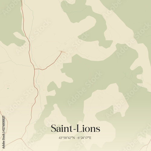 Vintage map of Saint-Lions, France.