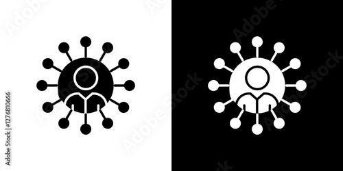 Stakeholders icon set. vector illustrations in black and white flat solid style