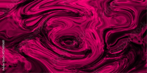Royal pink silk background, fluid satin texture, knitted texture with pattern. Close-up fragment of acrylic oil paint marble. Liquify Abstract Pattern with Black and Queen-pink. Elegant wavy BG
