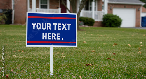 A political yard sign saying Your Text Here.